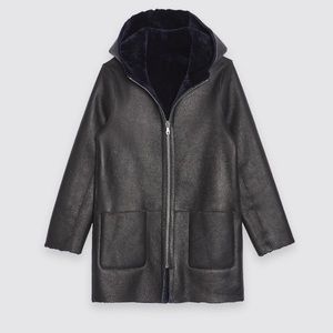 NWT Sandro Reversible Shearling Fur Coat